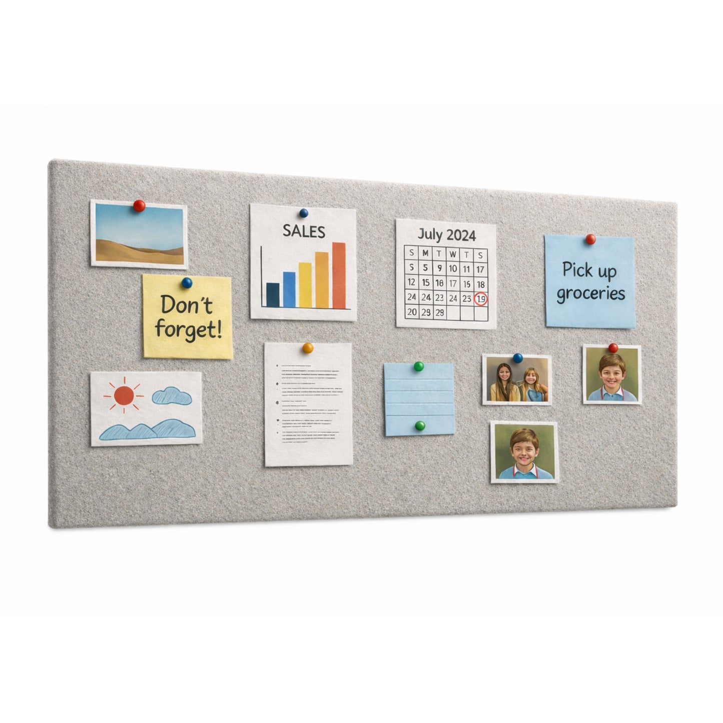 FeltPin Bulletin Board 120x60cm | Pumice