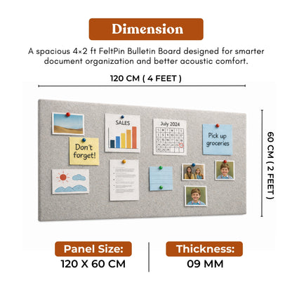 FeltPin Bulletin Board 120x60cm | Pumice