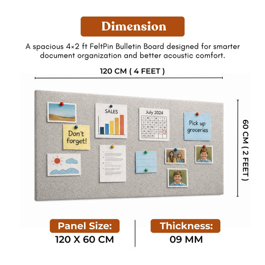 FeltPin Bulletin Board 120x60cm | Pumice