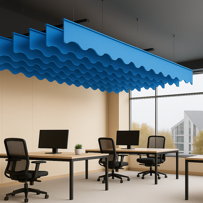 Acoustic Ceiling Baffles, Wave, 8 pcs