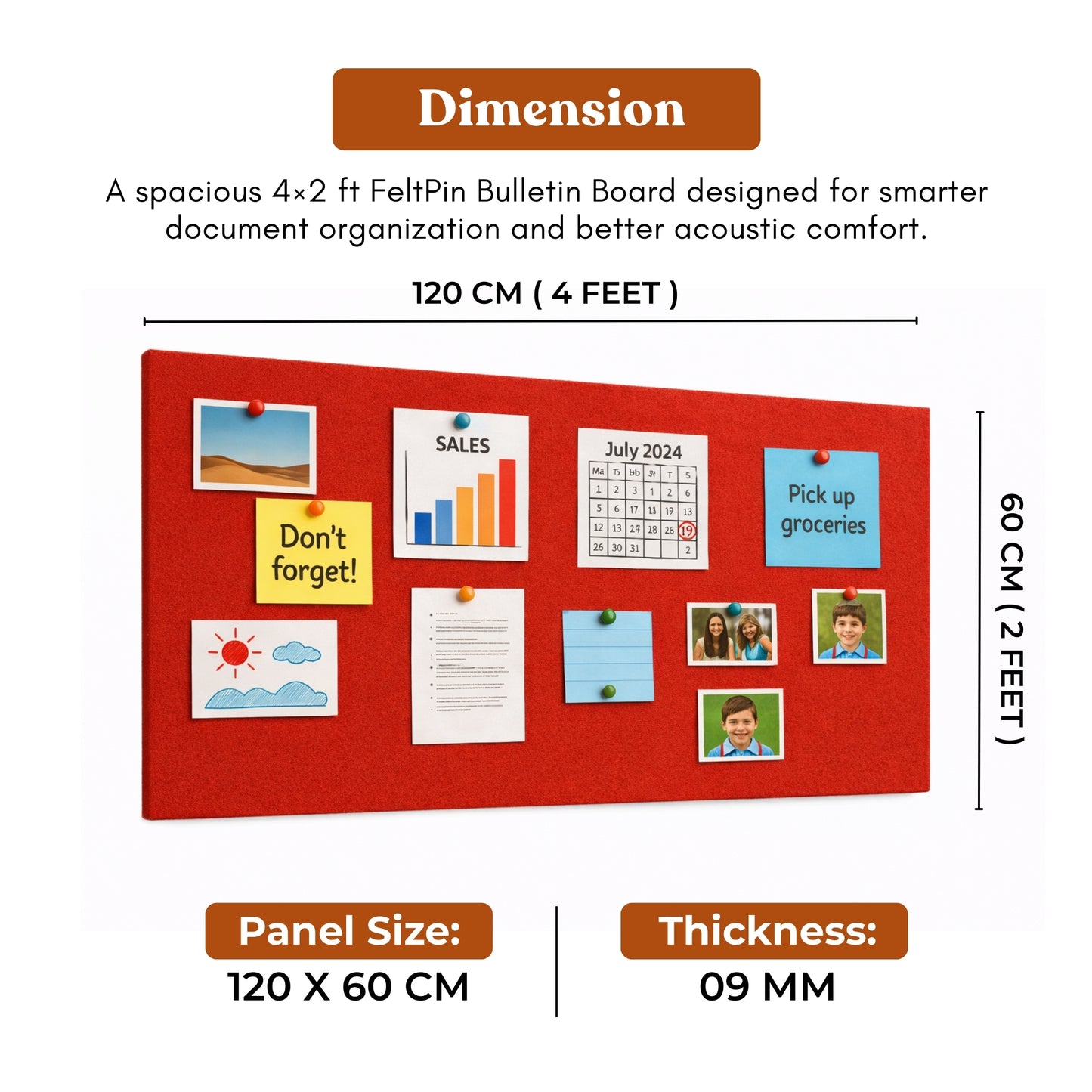 FeltPin Bulletin Board 120x60cm | X-Mas