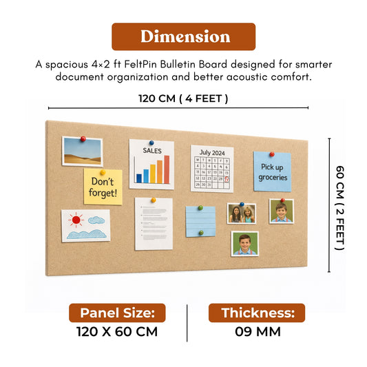 FeltPin Bulletin Board 120x60cm | Sand
