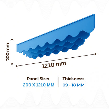 Acoustic Ceiling Baffles, Wave, 8 pcs