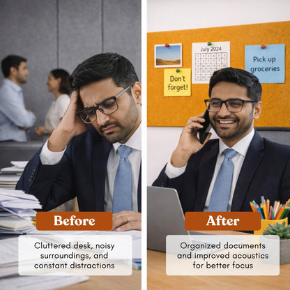 FeltPin Bulletin Board 120x60cm | Mustard