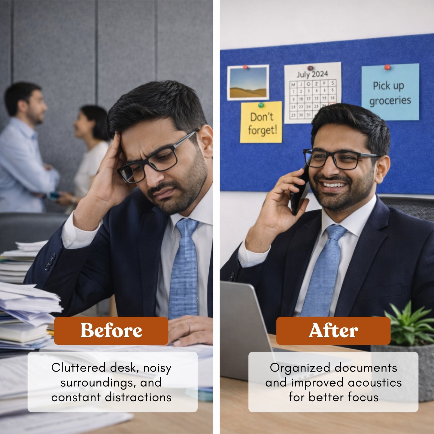 FeltPin Bulletin Board 120x60cm | Iris