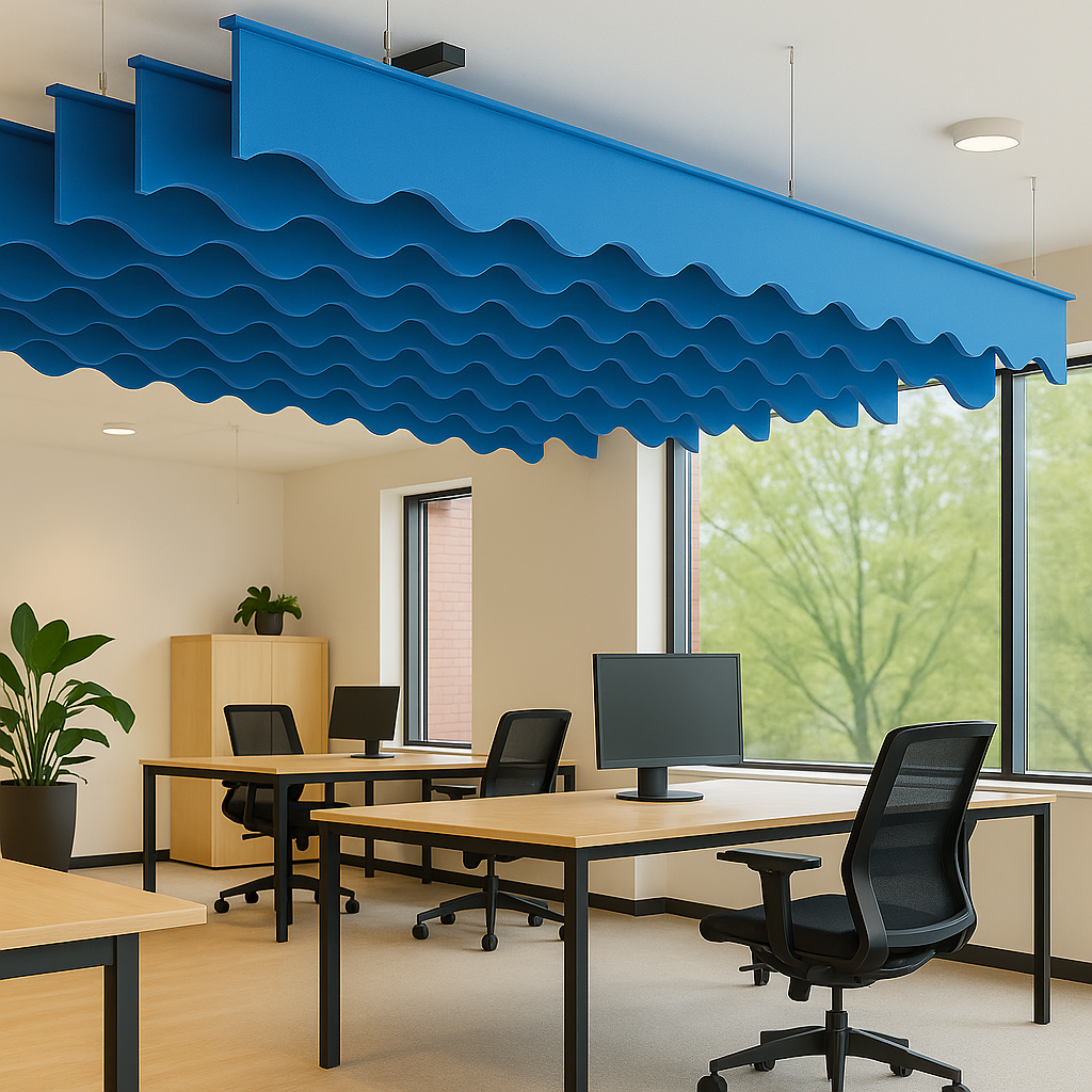 Acoustic Ceiling Baffles, Wave, 8 pcs