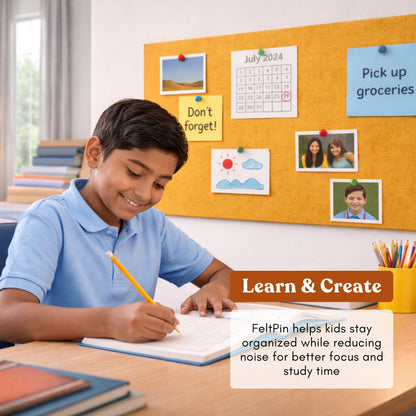 FeltPin Bulletin Board 120x60cm | Mustard