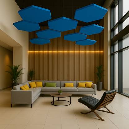 Acoustic Ceiling Clouds, Hexagon, 8 pcs