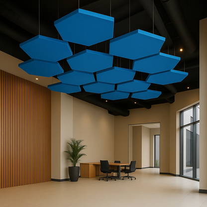 Acoustic Ceiling Clouds, Hexagon, 8 pcs
