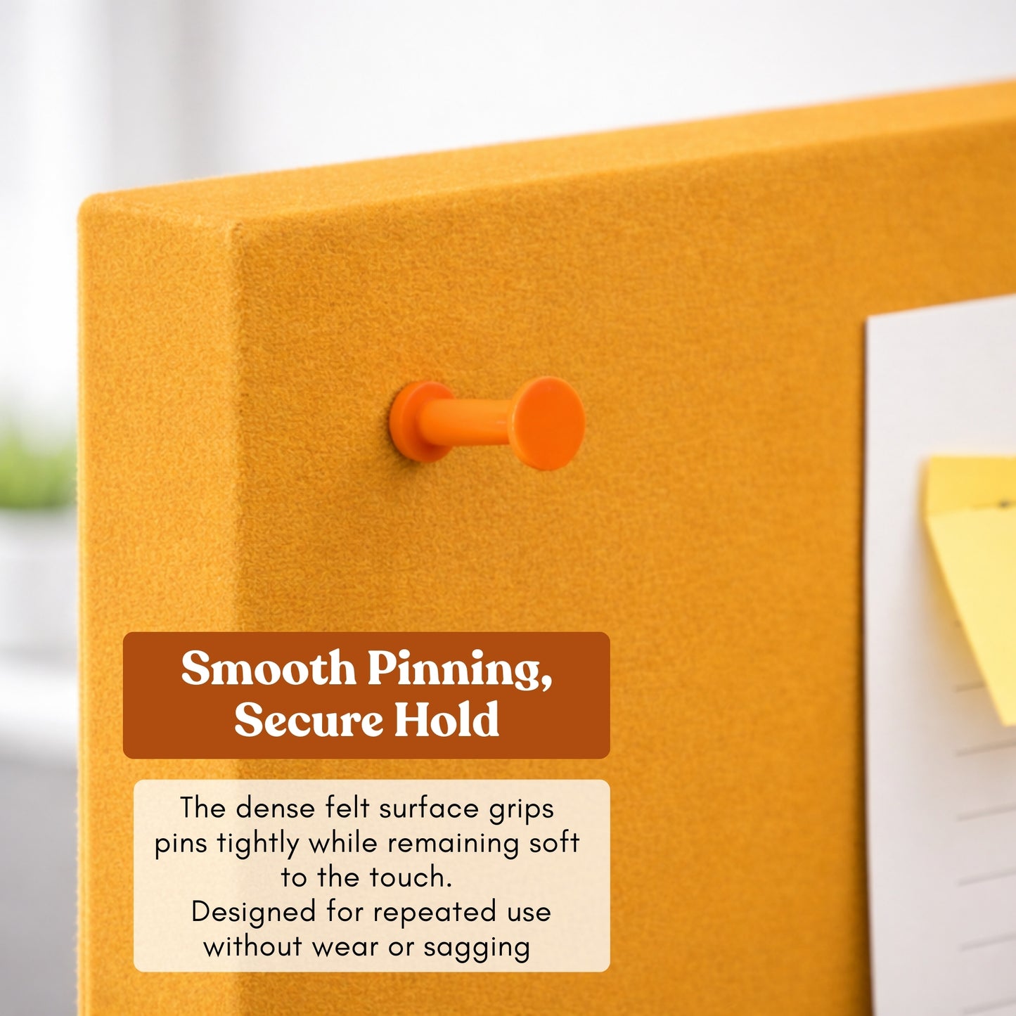 FeltPin Bulletin Board 120x60cm | Mustard