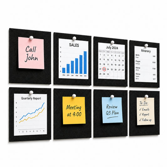 FeltPin Bulletin Board 30x30cm | Piano Black