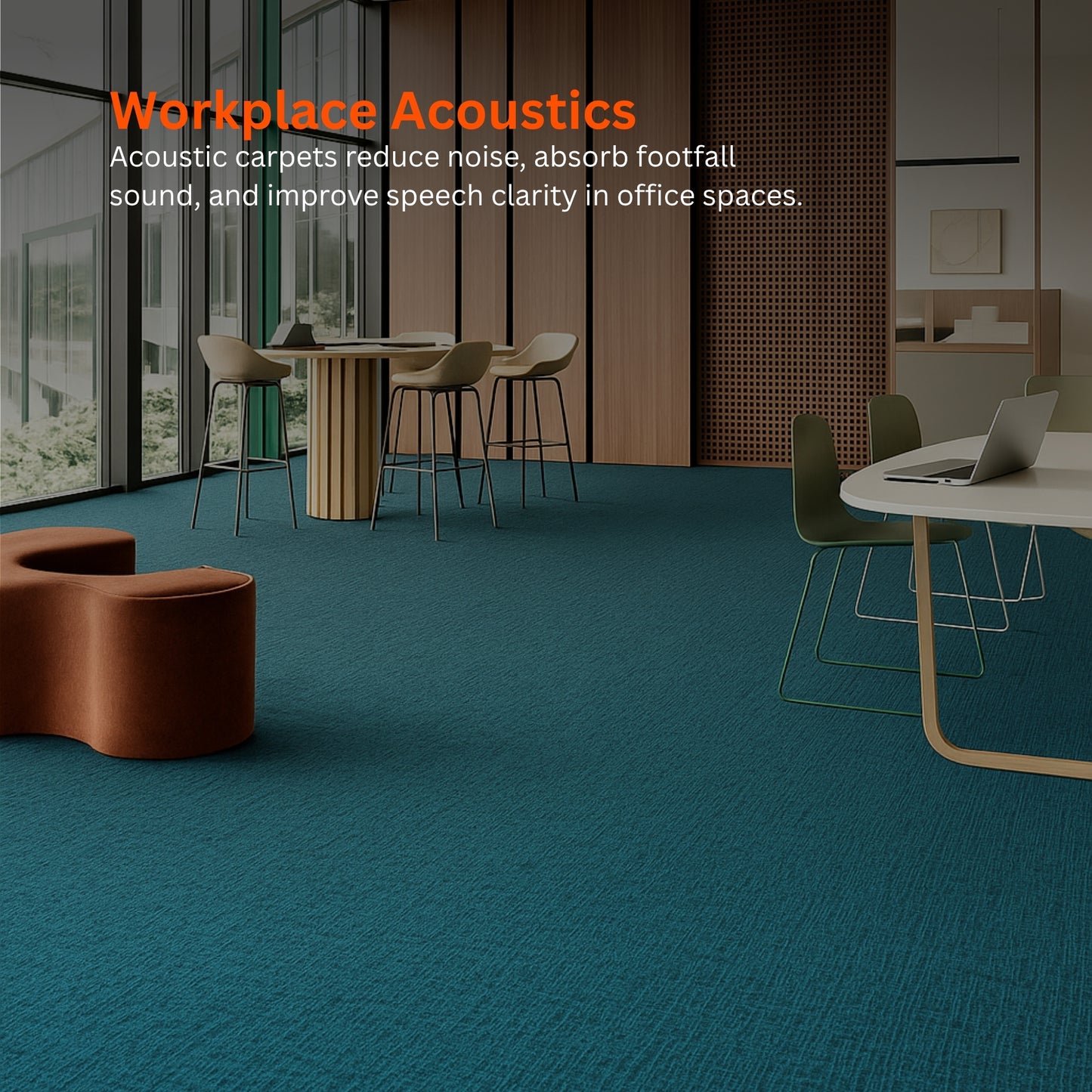 Acoustic Carpet Tiles | 50x50 cm | Navy Blue | 64 Sq Ft