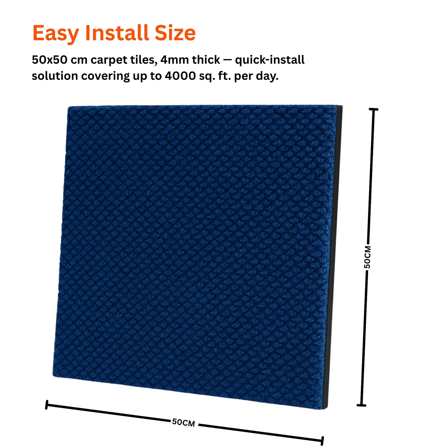 Acoustic Carpet Tiles | 50x50 cm | Navy Blue | 64 Sq Ft
