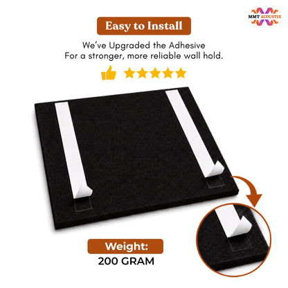 FeltPin Bulletin Board 30x30cm | Piano Black