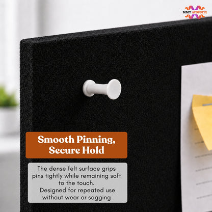 FeltPin Bulletin Board 30x30cm | Piano Black