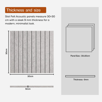 PET Acoustic Panels | 30x30cm Slats | Pumice | 8 Pcs
