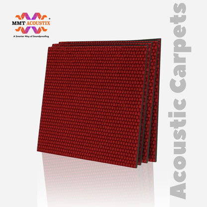 Acoustic Carpet Tiles | 50x50 cm | Rose Madder | 64 Sq Ft