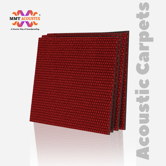 Acoustic Carpet Tiles | 50x50 cm | Rose Madder | 64 Sq Ft