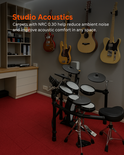 Acoustic Carpet Tiles - Velvet Red