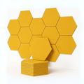 MMT Acoustix® HexaFelt Bevelled Acoustic Panels, Luxury Sound Absorbing Felt Wall Panels for Home, Office & Studios | VOC Free, 30×30 cm, NRC 0.90 | Pack of 8 |  Mustard