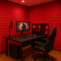 Pyramid Acoustic Foam Panel 1" | 1 X 1 feet | Flame Red