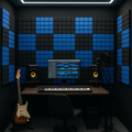 Turbo Acoustic Foam Panel 2" | 1 x 1 Feet | Pro Charcoal & European Blue