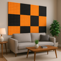 Pyramid Acoustic Foam Panel 1" | 1 X 1 feet | Pro Charcoal & MMT Orange