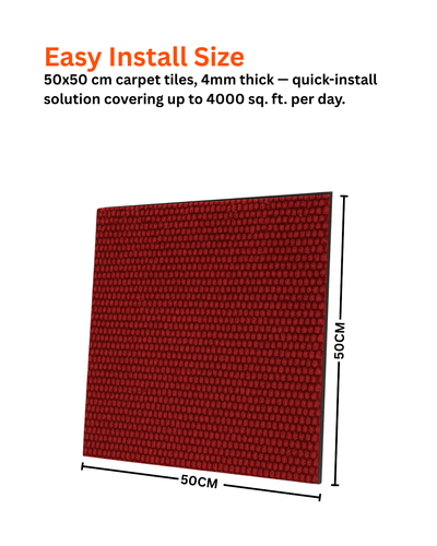 Acoustic Carpet Tiles - Velvet Red