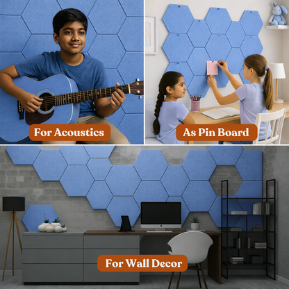 HexaFelt Bevelled Acoustic Panels | Carolina | 7 Pcs
