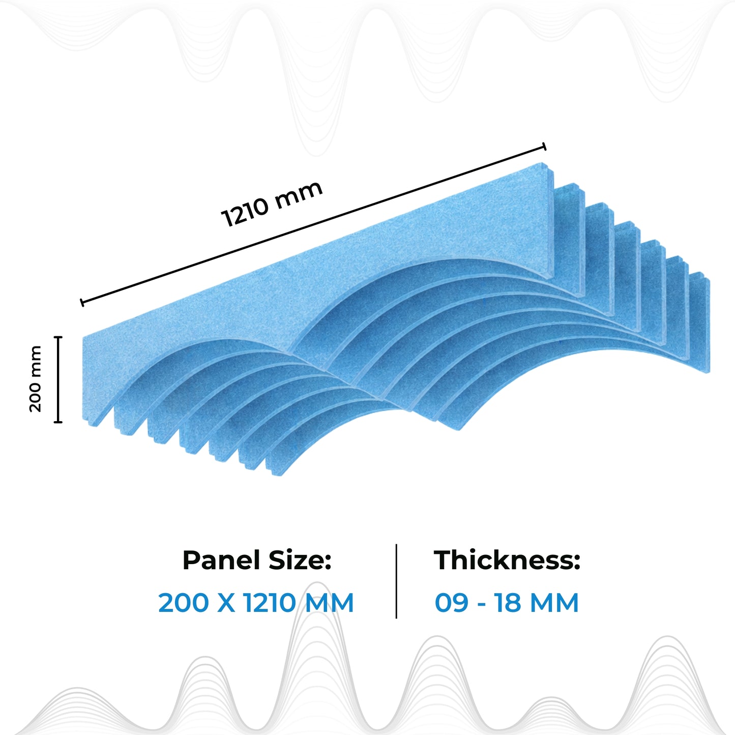 Acoustic Ceiling Baffles, Flow, 8 pcs