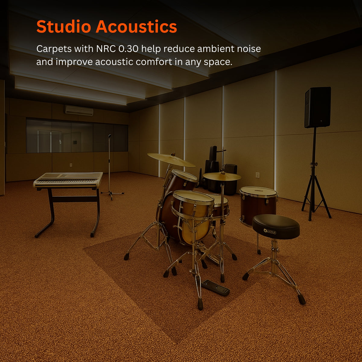 Acoustic Carpet Tiles | 50x50 cm | Sepia Brown | 64 Sq Ft