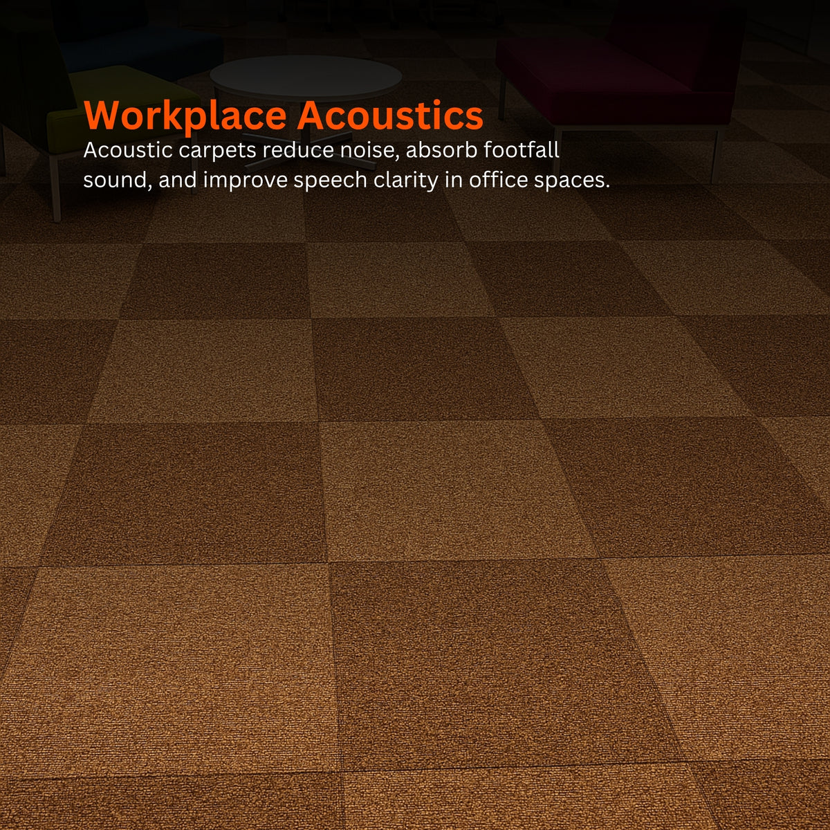 Acoustic Carpet Tiles | 50x50 cm | Sepia Brown | 64 Sq Ft