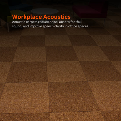 Acoustic Carpet Tiles | 50x50 cm | Sepia Brown | 64 Sq Ft