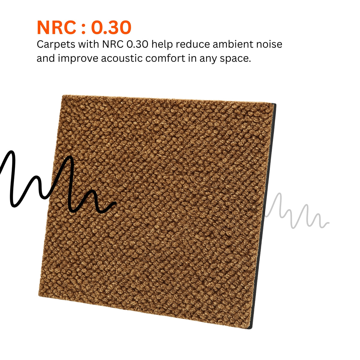 Acoustic Carpet Tiles | 50x50 cm | Sepia Brown | 64 Sq Ft