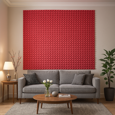 Pyramid Acoustic Foam Panel 1" | 1 X 1 feet | Flame Red