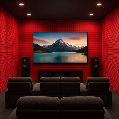 Turbo Acoustic Foam 1x1 ft, Flame Red