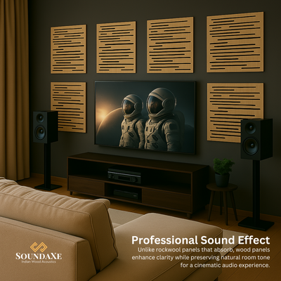 SoundaXe® Pulse Acoustic Panels, 2x2 Ft, Douglas Pine