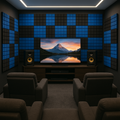 Turbo Acoustic Foam Panel 2" | 1 x 1 Feet | Pro Charcoal & European Blue