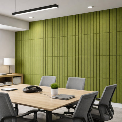 PET Acoustic Panels | 30x30cm Slats | Olive | 8 Pcs