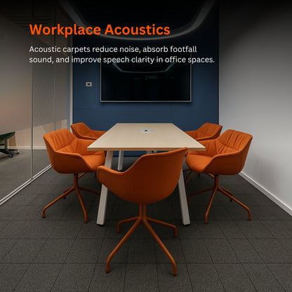 Acoustic Carpet Tiles | 50x50 cm | Slate Grey | 64 Sq Ft