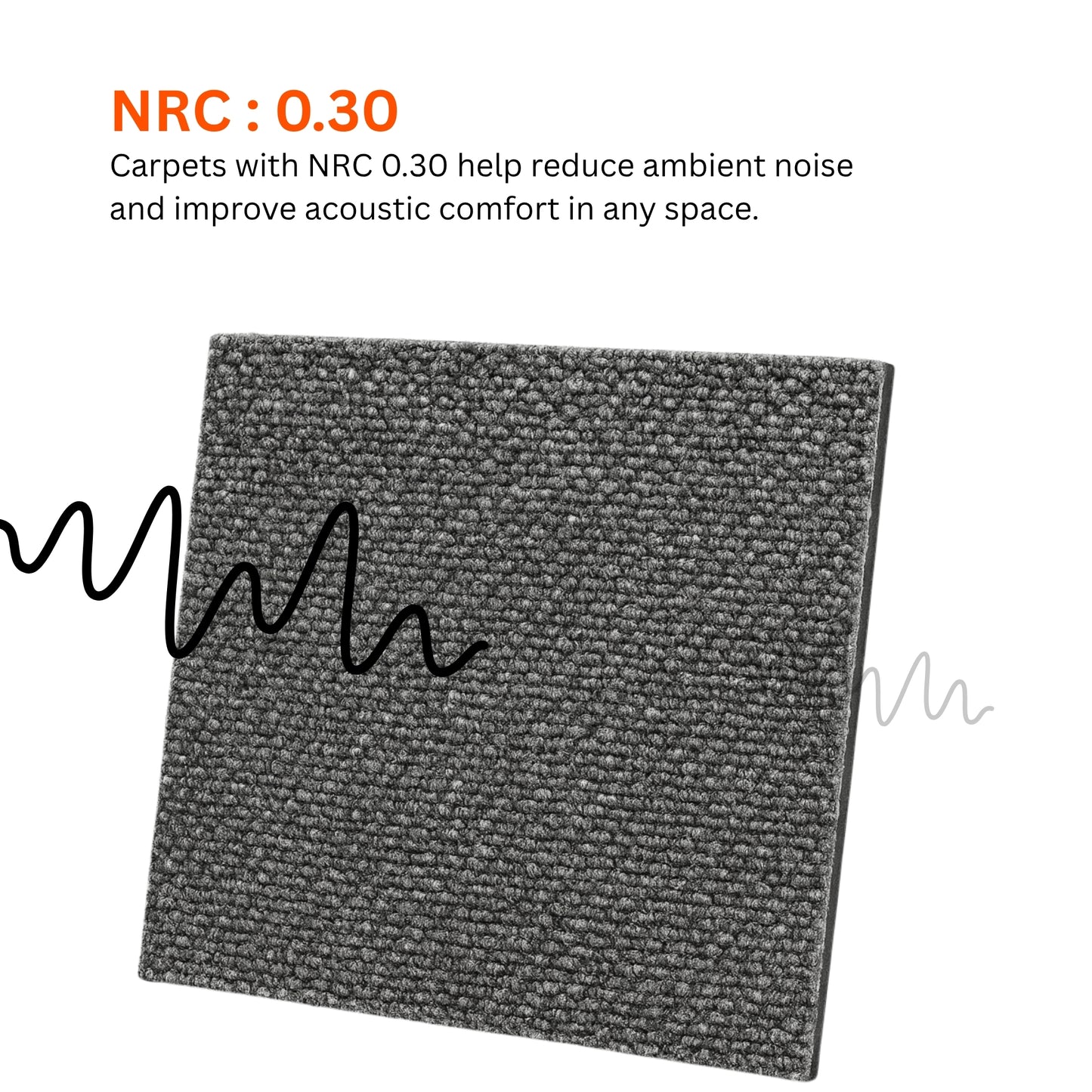 Acoustic Carpet Tiles | 50x50 cm | Slate Grey | 64 Sq Ft