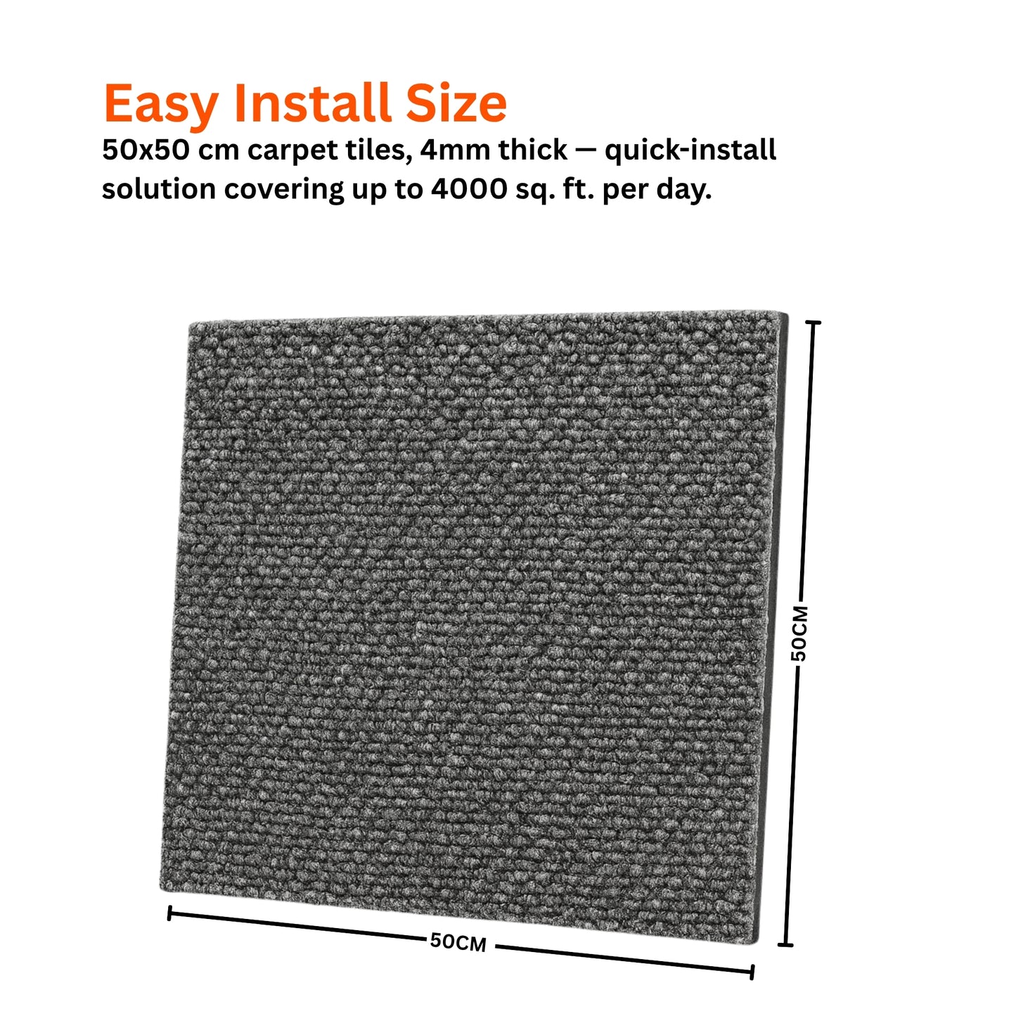 Acoustic Carpet Tiles | 50x50 cm | Slate Grey | 64 Sq Ft