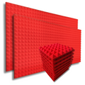 Pyramid Acoustic Foam Panel 2" | 1 x 1 Feet | Flame Red