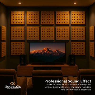 SoundaXe® M-Dot Acoustic Panels, 2x2 Ft, Douglas Pine