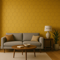 MMT Acoustix® HexaFelt Bevelled Acoustic Panels, Luxury Sound Absorbing Felt Wall Panels for Home, Office & Studios | VOC Free, 30×30 cm, NRC 0.90 | Pack of 8 |  Mustard