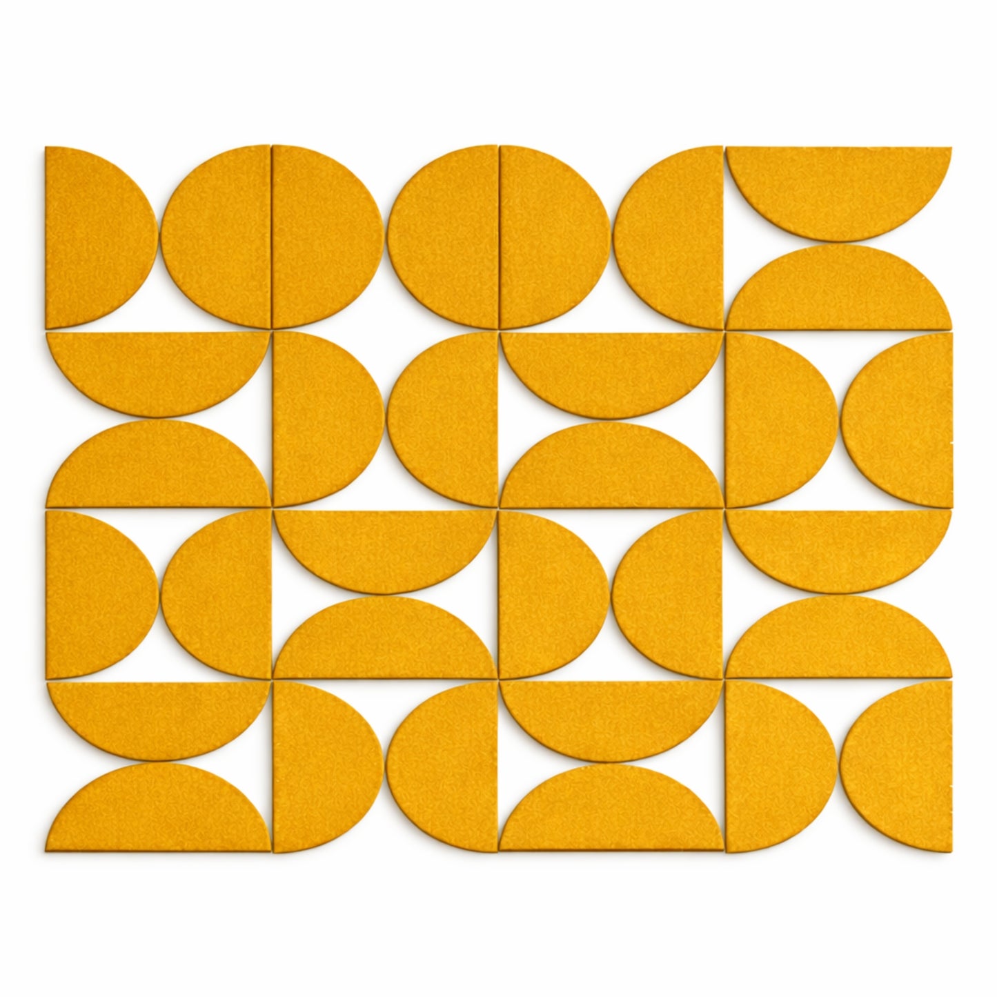 Semi-Circle Felt Acoustic Panels 48”x48” | Mustard | 32 Pcs