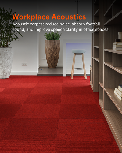 Acoustic Carpet Tiles - Rose Madder
