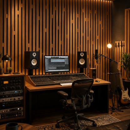 SoundaXe® Fluted Wooden Acoustic Panel, 4x2 Feet, 18mm | Cherry