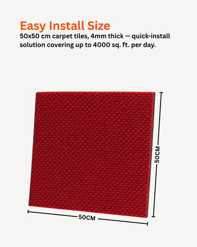 Acoustic Carpet Tiles - Rose Madder