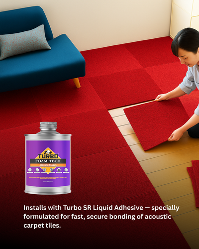 Acoustic Carpet Tiles - Rose Madder